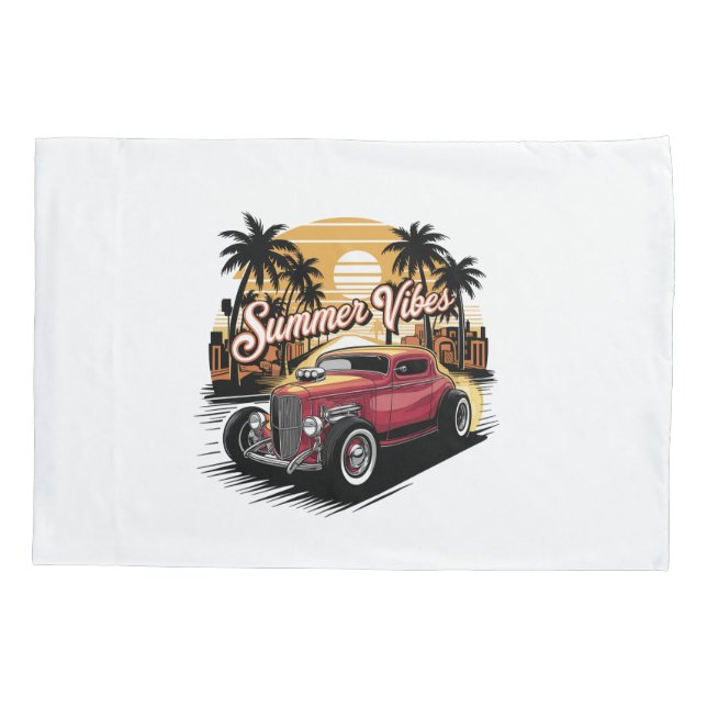 Summer Vibes Classic Car Pillowcase (Back)