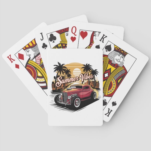 Summer Vibes Classic Car Playing Cards (Back)