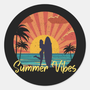 Summer Vibes Classic Round Sticker