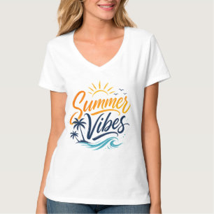 Summer Vibes Coastal Waves Beach T-Shirt