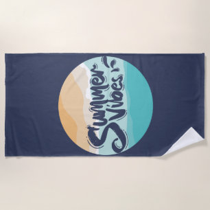 summer vibes colourful vintage beach towel