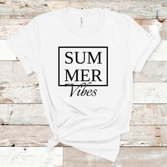 Summer Vibes Cool saying with black text white T-Shirt (Creator Uploaded)