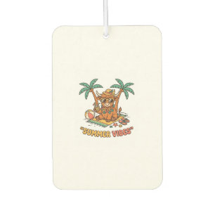 Summer Vibes Cute Highland Cow Beach Vacation Shir Car Air Freshener
