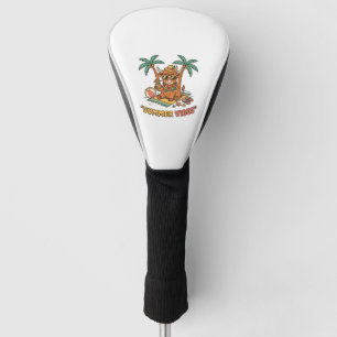 Summer Vibes Cute Highland Cow Beach Vacation Shir Golf Head Cover