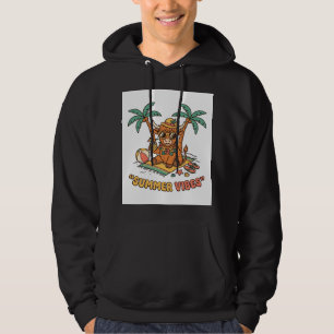 Summer Vibes Cute Highland Cow Beach Vacation Shir Hoodie
