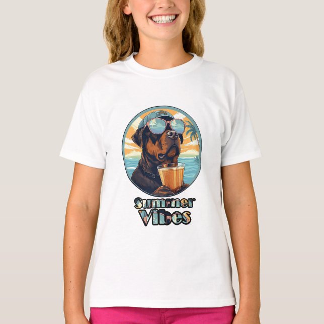 Summer Vibes Dog – Cool Beach Mood Tee (Front)