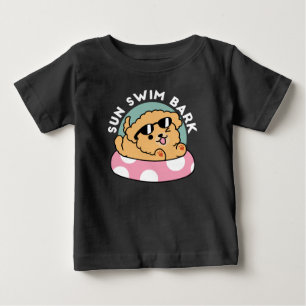 Summer Vibes Dog – Floating Puppy with Sunglasses Baby T-Shirt