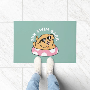 Summer Vibes Dog – Floating Puppy with Sunglasses Doormat