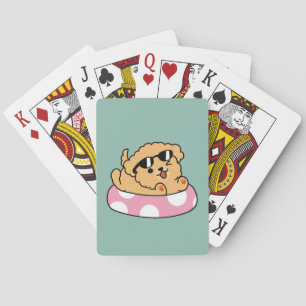 Summer Vibes Dog – Floating Puppy with Sunglasses Playing Cards