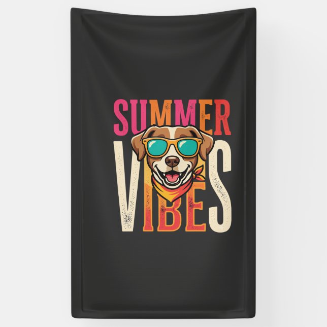 Summer Vibes Dog Sunglasses Banner (Vertical)