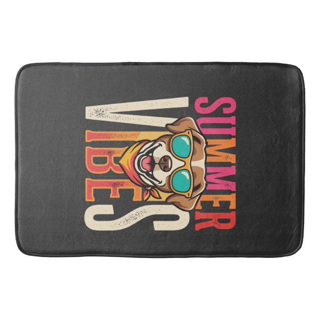 Summer Vibes Dog Sunglasses Bath Mat (Front)