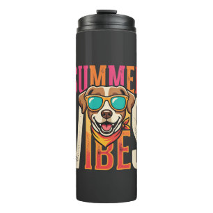 Summer Vibes Dog Sunglasses Thermal Tumbler