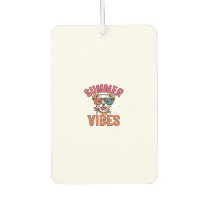 Summer Vibes Dog Sunglasses Vintage Shirt Design_1 Car Air Freshener