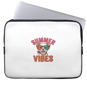 Summer Vibes Dog Sunglasses Vintage Shirt Design_1 Laptop Sleeve