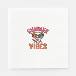 Summer Vibes Dog Sunglasses Vintage Shirt Design_1 Napkin