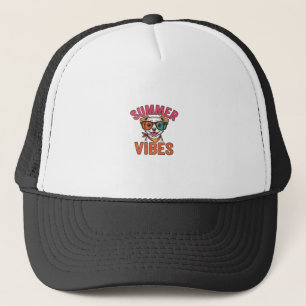 Summer Vibes Dog Sunglasses Vintage Shirt Design_1 Trucker Hat