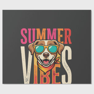 Summer Vibes Dog Sunglasses Wrapping Paper