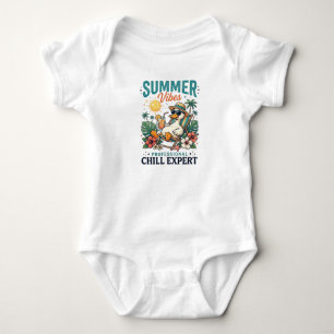 Summer Vibes Duck Beach Vacation Baby Bodysuit