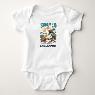 Summer Vibes Duck Beach Vacation Baby Bodysuit