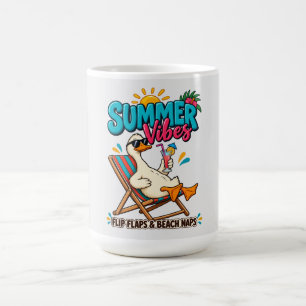 Summer Vibes Duck – Flip FlopsButton Bottle Opener Coffee Mug