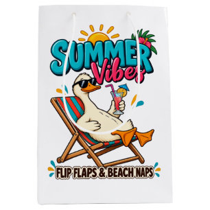 Summer Vibes Duck – Flip FlopsButton Bottle Opener Medium Gift Bag