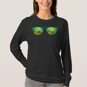 Summer Vibes Exotic Palm Tree Leaves Tropical Sung T-Shirt