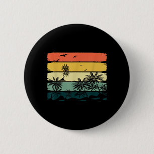 Summer Vibes Exotic Palm Trees Retro Tropical 6 Cm Round Badge