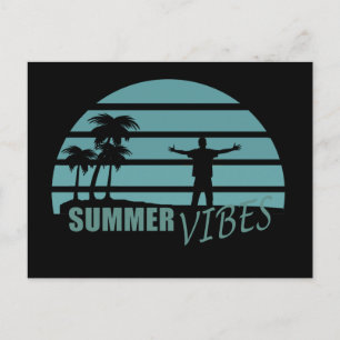 summer vibes family vacation postcard