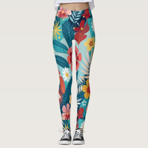 Summer Vibes Floral Custom Pattern Leggings