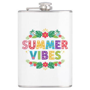 Summer Vibes Floral Design-54504 Hoodie Hip Flask