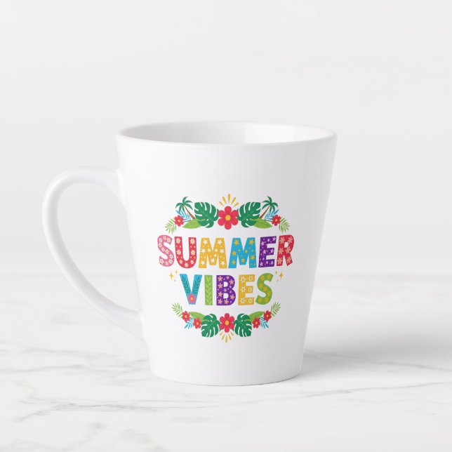 Summer Vibes Floral Design-54504 Hoodie Latte Mug (Left)