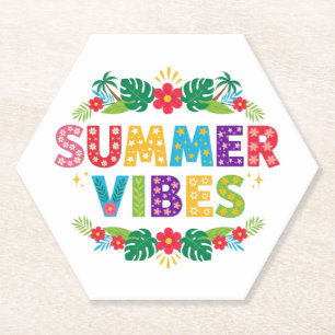 Summer Vibes Floral Design-54504 Hoodie Paper Coaster