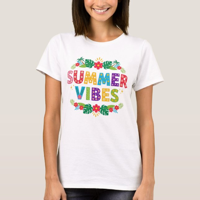 Summer Vibes Floral Design-54504 Hoodie T-Shirt (Front)