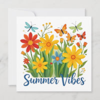 Summer Vibes Floral with Butterflies-64534