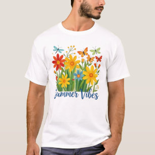 Summer Vibes Floral with Butterflies-64534 T-Shirt