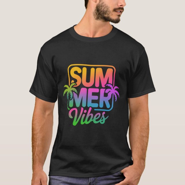 Summer Vibes Fun Retro Beach Vibe Graphic t-shirt (Front)