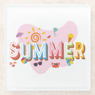 Summer Vibes Glass Coaster