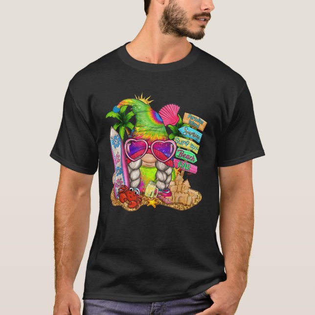 Summer Vibes Gnomes Beach Party Cute Gnome Hello S T-Shirt (Front)