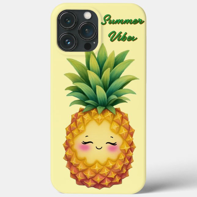 Summer Vibes Happy Pineapple Phone Case (Back)