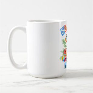 Summer Vibes Highland Cow Tropical Beach Flowers Coffee Mug