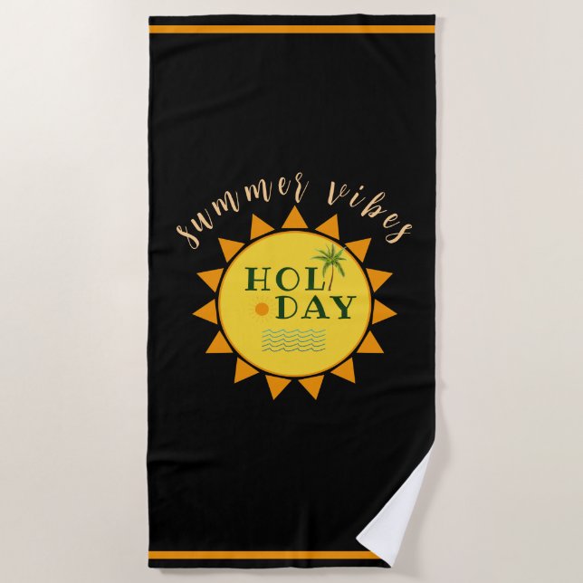 "Summer Vibes" Holiday Beach Towel (Front)