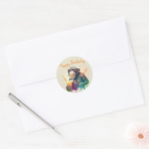 Summer vibes Monkey - Birthday  Classic Round Sticker