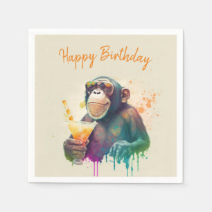 Summer vibes Monkey - Birthday Napkin