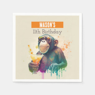 Summer vibes Monkey - Birthday Napkin
