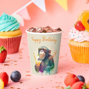 Summer vibes Monkey - Birthday Paper Cups