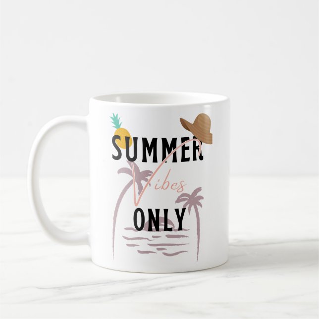 Summer Vibes Only Beach Coffee Mug (Left)