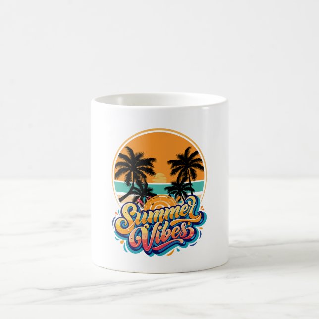 summer vibes orange coffee mug (Center)