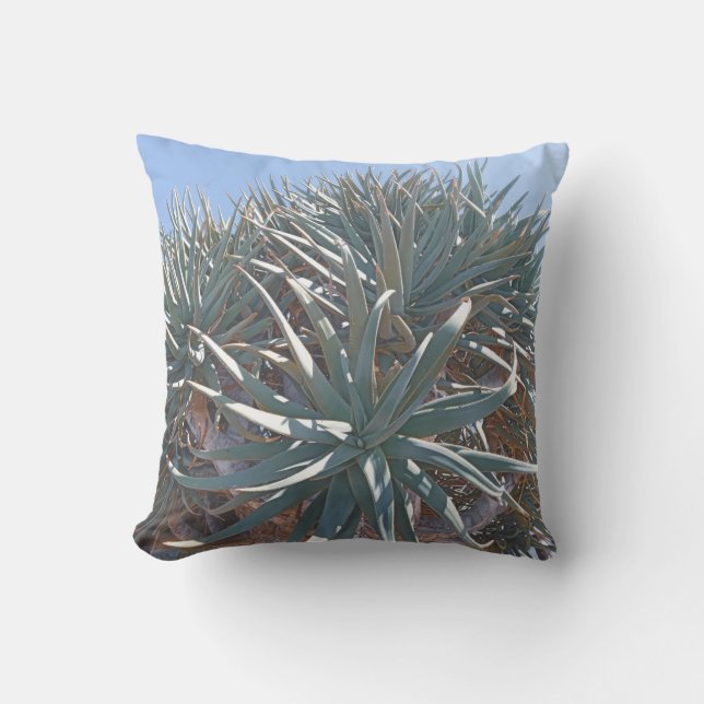 Summer Vibes Palm Tree Cactus Pale Green Cushion (Front)