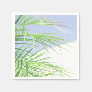 Summer Vibes Palm Tree Leaves Pale Green Pastel Napkin