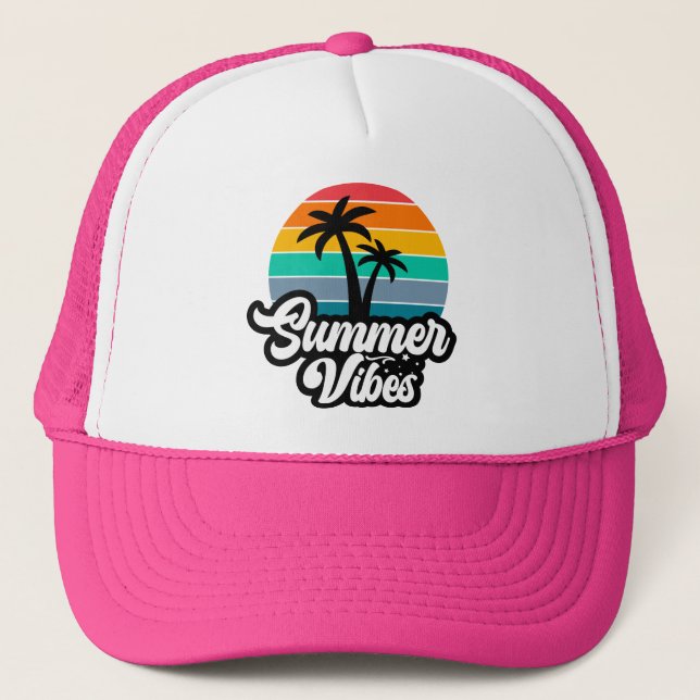 Summer Vibes Paradise-32922 Trucker Hat (Front)